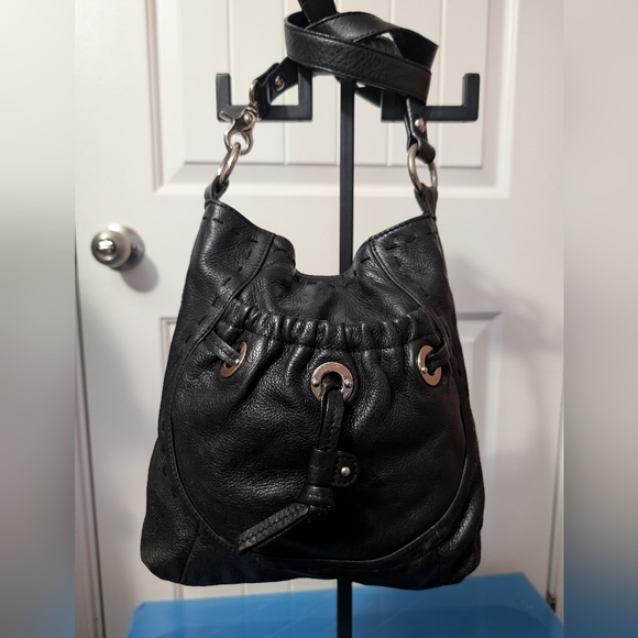 b. makowsky Handbags - MAKOWSKY Pebble Leather Crossbody Purse Black
